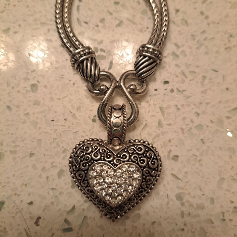 Lia Sophia "Love Dust" Cut Crystal Heart Pendant Necklace